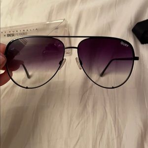 Quay high key aviator sunglasses, black fade